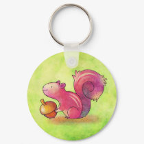 Pink Squirrel Keychain