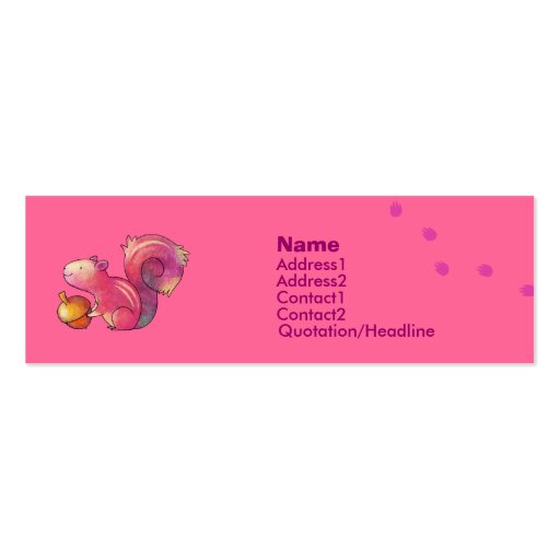 Pink squirrel Profile Card Business Card (front side)
