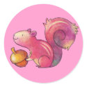 Pink squirrel Small Stickers by ATELIER302 Pink squirrel Small Stickers