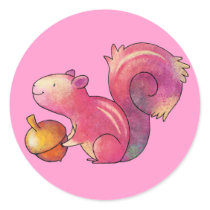 Pink squirrel Small Stickers
