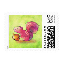Pink Squirrel Stamp
