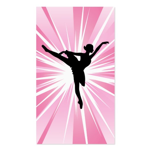 Pink Star Ballerina Business Card Template (back side)