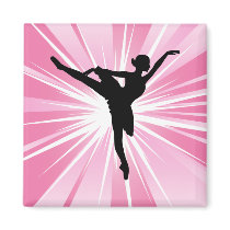 Pink Star Ballerina Refrigerator Magnet