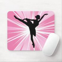 Pink Star Ballerina Mousepads