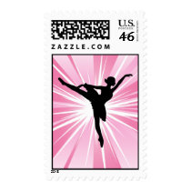 Pink Star Ballerina Postage Stamps