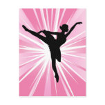 Pink Star Ballerina Postcard