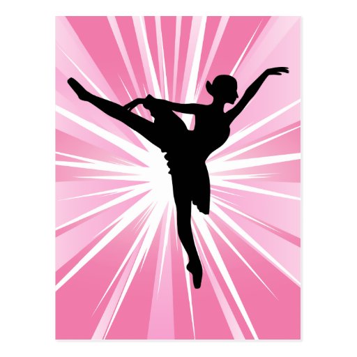 Pink Star Ballerina Postcard
