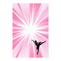 Pink Star Ballerina Stationery