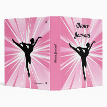 Pink Star Ballerina Vinyl Binders