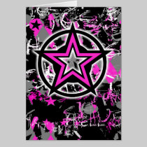 Pink Star Graphic Card