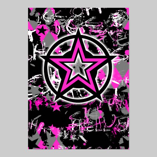 Pink Star Graphic posters