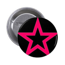 Pink Star on Black - Button buttons