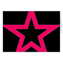 Pink Star on Black - Card cards