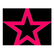 Pink Star on Black - Postcard* postcards