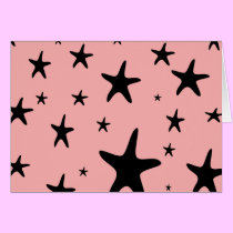 Pink Starfish Blank Card