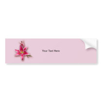 Pink Stargazer Lily and Bud Bumper Sticker