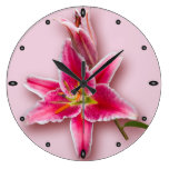 Pink Stargazer Lily and Bud Clock