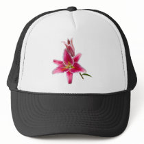 Pink Stargazer Lily and Bud Mesh Hats