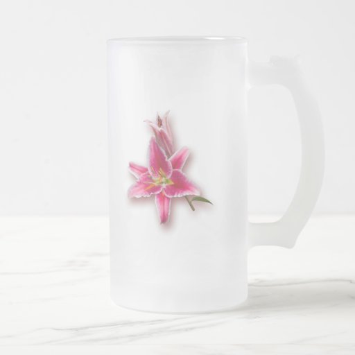 Pink Stargazer Lily and Bud Mugs