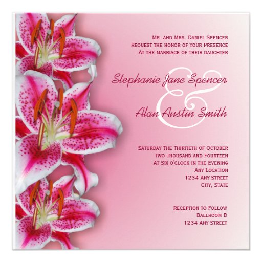 Pink Stargazer Wedding Invitation