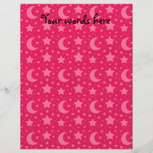 Pink stars and moons pattern flyer design