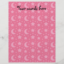 Pink stars and moons pattern flyer design