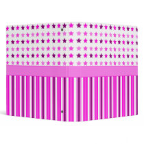 Pink Stars And Stripes 1" Binder
