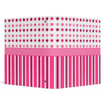 Pink Stars And Stripes 1" Binder