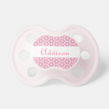 Pink Stars Baby Girl Custom Name P541 Pacifier