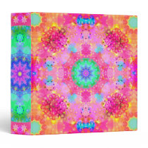 Pink Stars & Bubbles Fractal Art Pattern Binder