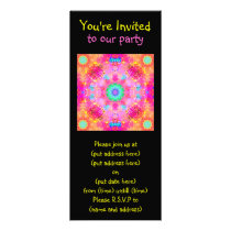 Pink Stars & Bubbles Fractal Pattern Custom Announcement
