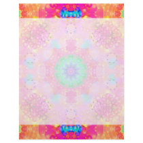 Pink Stars & Bubbles Fractal Pattern Letterhead Design
