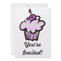 pink stars cupcake invites