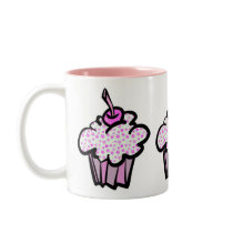 pink stars cupcake mugs