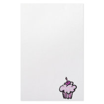 pink stars cupcake custom stationery