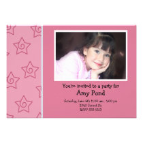 Pink Stars Invitation (#INV 018) invitations