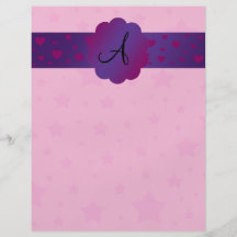 Pink stars monogram custom flyer