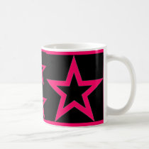 Pink Stars on Black - Mug mugs