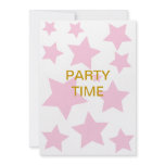 Pink Stars Party Time Invitation