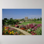 Pink State capitol, flower gardens, Phoenix, Arizo Print