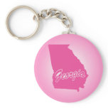 Pink State Georgia Keychain
