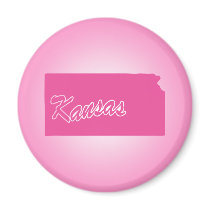 Pink State Kansas magnets