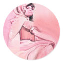 Pink statue stickers
