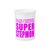 Pink Stepmoms Birthdays & Christmas Super Stepmom Drink Pitchers