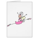 Pink Stick Ballerina Angel Card by stick_figures Pink Stick Ballerina Angel Card