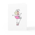 Pink Stick Ballerina Four Card by stick_figures Pink Stick Ballerina Four Card