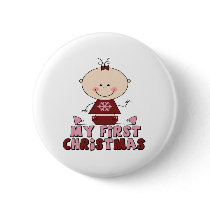 Pink Stick Figure Girl  First Christmas