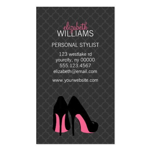 Pink Stiletto Heels Business Card Template