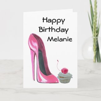 Pink Stiletto Shoe and Cupcake Greeting Cards