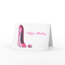 Pink Stiletto Shoe and Rose Cards